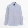 Camisas de algodón jaspeado de corte regular Camisas de algodón jaspeado de corte regular