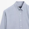 Camisas de algodón jaspeado de corte regular Camisas de algodón jaspeado de corte regular