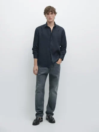 Camisas de corte ajustado 100 % lino