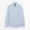 Camisas de corte ajustado con microcuadros, 100 % algodón Camisas de corte ajustado con microcuadros, 100 % algodón