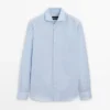Camisas de corte ajustado con microcuadros, 100 % algodón Camisas de corte ajustado con microcuadros, 100 % algodón