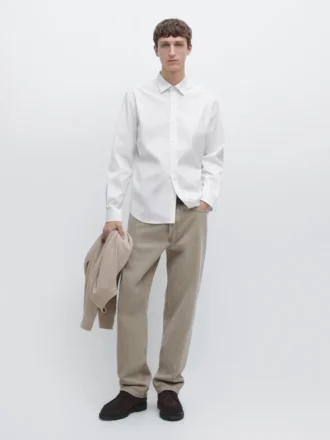 Camisas de corte ajustado en mezcla de algodón elástico
