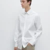 Camisas de corte ajustado en mezcla de algodón elástico Camisas de corte ajustado en mezcla de algodón elástico