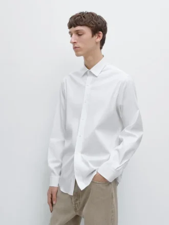 Camisas de corte ajustado en mezcla de algodón elástico
