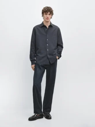 Camisas de corte regular en mezcla de lino