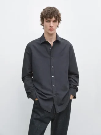 Camisas de corte regular en mezcla de lino