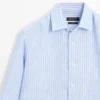 Camisas de lino a rayas de corte regular Camisas de lino a rayas de corte regular