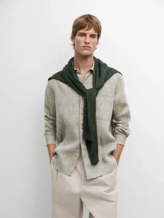 Camisas de lino fluidas con bolsillo
