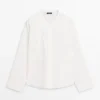 Camisas de mezcla de algodón con detalle bordado Camisas de mezcla de algodón con detalle bordado