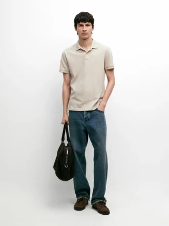 Camisas de piqué de algodón con microtextura