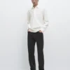 Camisas de piqué de manga larga con detalle de tapeta Camisas de piqué de manga larga con detalle de tapeta