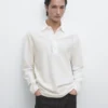Camisas de piqué de manga larga con detalle de tapeta Camisas de piqué de manga larga con detalle de tapeta