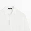 Camisas de piqué de manga larga con detalle de tapeta Camisas de piqué de manga larga con detalle de tapeta