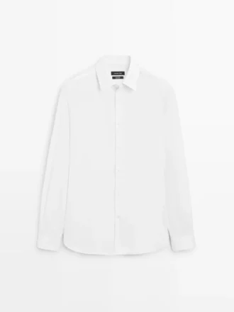 Camisas de popelín 100 % algodón de corte ajustado