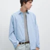 Camisas de popelín a rayas 100 % algodón Camisas de popelín a rayas 100 % algodón