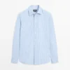 Camisas de popelín a rayas 100 % algodón Camisas de popelín a rayas 100 % algodón