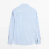 Camisas de popelín a rayas 100 % algodón Camisas de popelín a rayas 100 % algodón