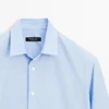 Camisas de popelín a rayas de corte regular Camisas de popelín a rayas de corte regular