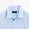 Camisas de popelín a rayas de corte regular Camisas de popelín a rayas de corte regular