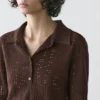 Camisas de punto de mezcla de lana de manga corta