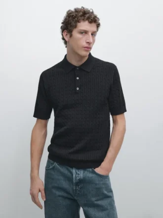 Camisas de punto trenzado 100 % algodón