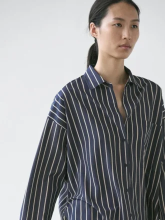 Camisas holgadas a rayas con detalle de bolsillo