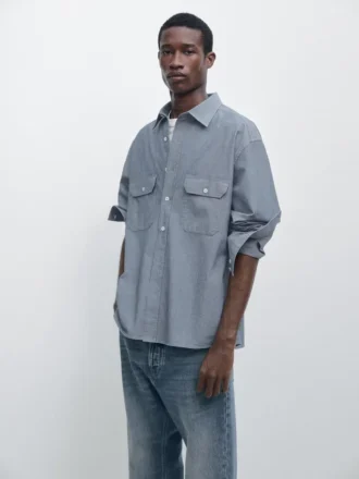 Camisas vaqueras de corte regular con detalles de bolsillos