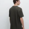 Camiseta 100 % algodón con cuello en contraste Camiseta 100 % algodón con cuello en contraste
