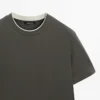 Camiseta 100 % algodón con cuello en contraste Camiseta 100 % algodón con cuello en contraste