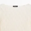 Camiseta con cuello barco y detalle de encaje Camiseta con cuello barco y detalle de encaje