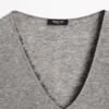 Camiseta con cuello en V y detalle de encaje Camiseta con cuello en V y detalle de encaje