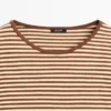 Camiseta de algodón de manga larga a rayas