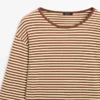 Camiseta de algodón de manga larga a rayas