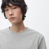 Camiseta de algodón jaspeado de manga corta Camiseta de algodón jaspeado de manga corta