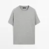 Camiseta de algodón jaspeado de manga corta Camiseta de algodón jaspeado de manga corta