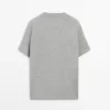 Camiseta de algodón jaspeado de manga corta Camiseta de algodón jaspeado de manga corta