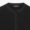 Camiseta de cuello Henley de mezcla de lana Camiseta de cuello Henley de mezcla de lana