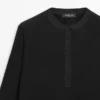 Camiseta de cuello Henley de mezcla de lana Camiseta de cuello Henley de mezcla de lana