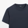 Camiseta de cuello redondo de interlock 100 % algodón Camiseta de cuello redondo de interlock 100 % algodón