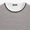 Camiseta de doble capa a rayas con mangas cortas Camiseta de doble capa a rayas con mangas cortas
