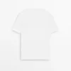 Camiseta de lino con cuello en V Camiseta de lino con cuello en V