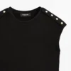 Camiseta de manga caída con detalles de botones Camiseta de manga caída con detalles de botones
