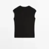Camiseta de manga caída con detalles de botones Camiseta de manga caída con detalles de botones