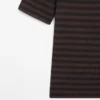 Camiseta de manga corta a rayas con cuello barco Camiseta de manga corta a rayas con cuello barco