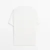 Camiseta de manga corta de mezcla de lino Camiseta de manga corta de mezcla de lino