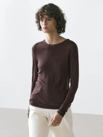 Camiseta de manga larga con ribete de doble capa