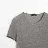 Camiseta de mezcla de lana con detalle de encaje Camiseta de mezcla de lana con detalle de encaje