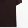 Camiseta fluida con cuello en V Camiseta fluida con cuello en V