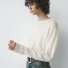 Camiseta ligera de mezcla de lana y lino Camiseta ligera de mezcla de lana y lino