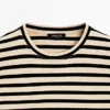 Camiseta oversize de mezcla de algodón a rayas Camiseta oversize de mezcla de algodón a rayas